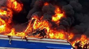 Kebakaran Speedboat Dua Orang Terbakar