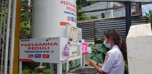 Pertamina Tambah Bantuan Tandon Air Cuci Tangan Untuk Cegah COVID-19 di Jayapura