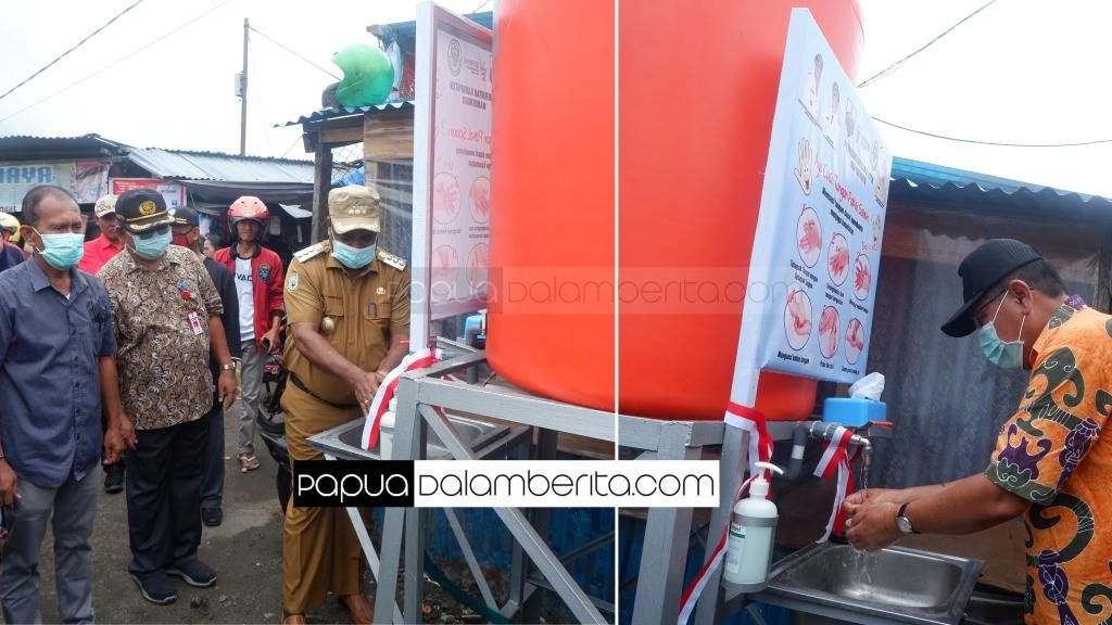 Pemda Manokwari Pasang Tempat  Pencuci Tangan dari Pasar Wosi Hingga Prafi