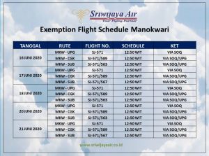 Jadwal Penerbangan Sriwijaya Air, Manokwari, Makassar, Surabaya, Jakarta