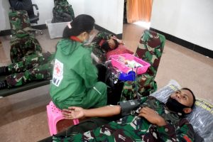 Peringati Hari Juang TNI AD dan HUT Ke-4 Kodam Kasuari  Kumpulkan 150 Kantong Darah